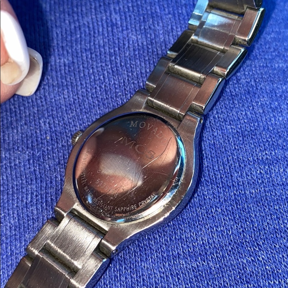 Women’s Movado watch in classic Silvertone & black face 100% Authentic - Picture 12 of 14